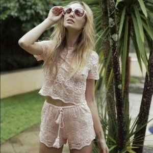 ARNHEM Arabella Lace Pink Crop Top